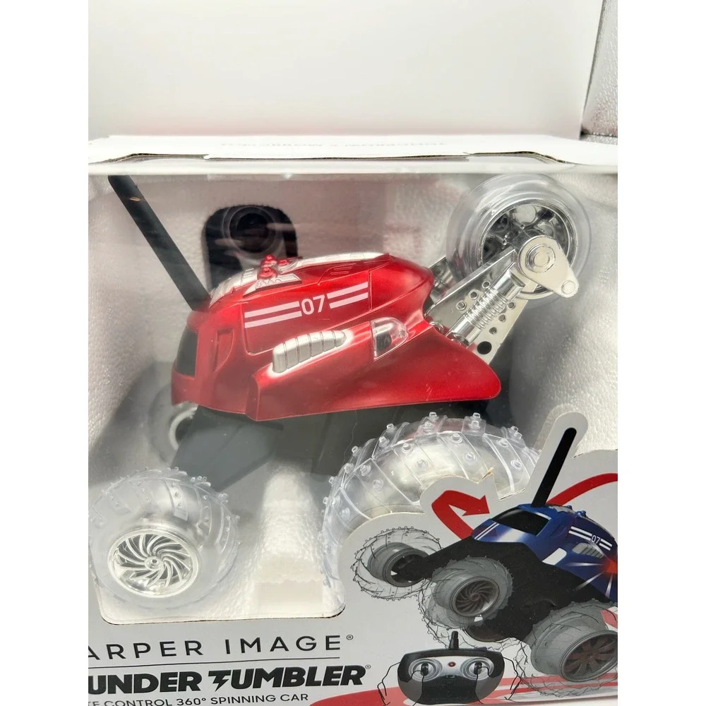 Sharper Image Thunder Tumbler RC 360 Spinning Car Red 49MHz Wheelie Stunt Toy